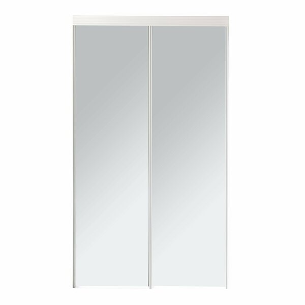 Renin 72 in. x 80 1/2 in. Bypass Mirrored Closet Door BY0120BWCLE072080